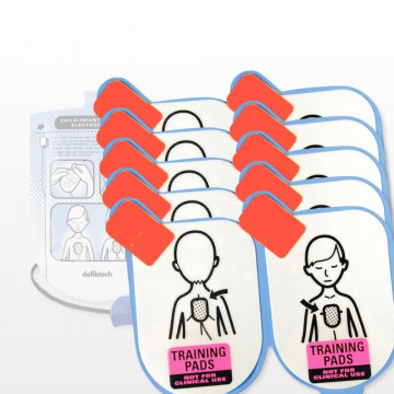 Lot de 5 paires d'électrodes enfants defibtech de formation